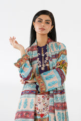 Stitched Printed Linen Suit