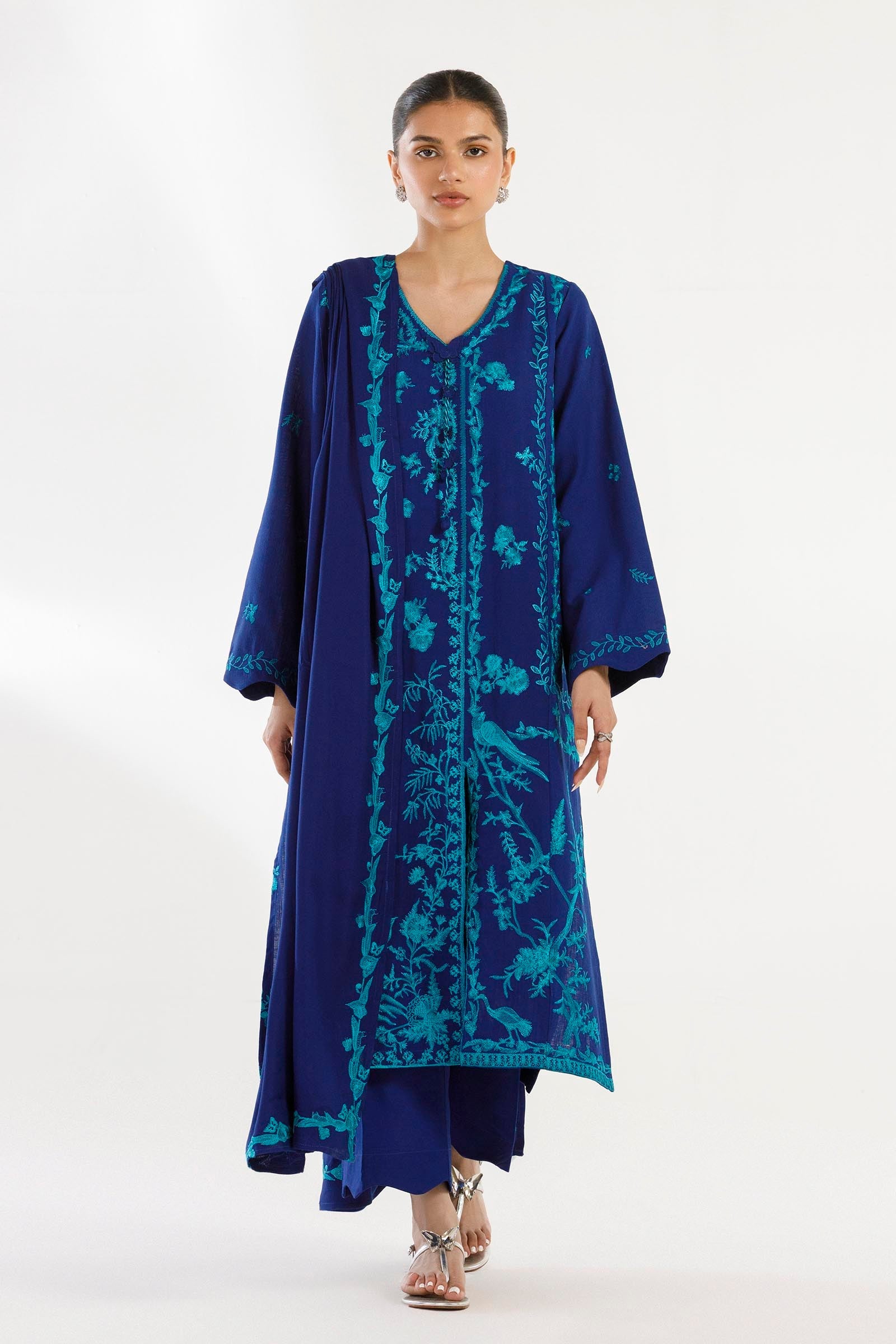 Stitched Embroidered Muzlin Suit
