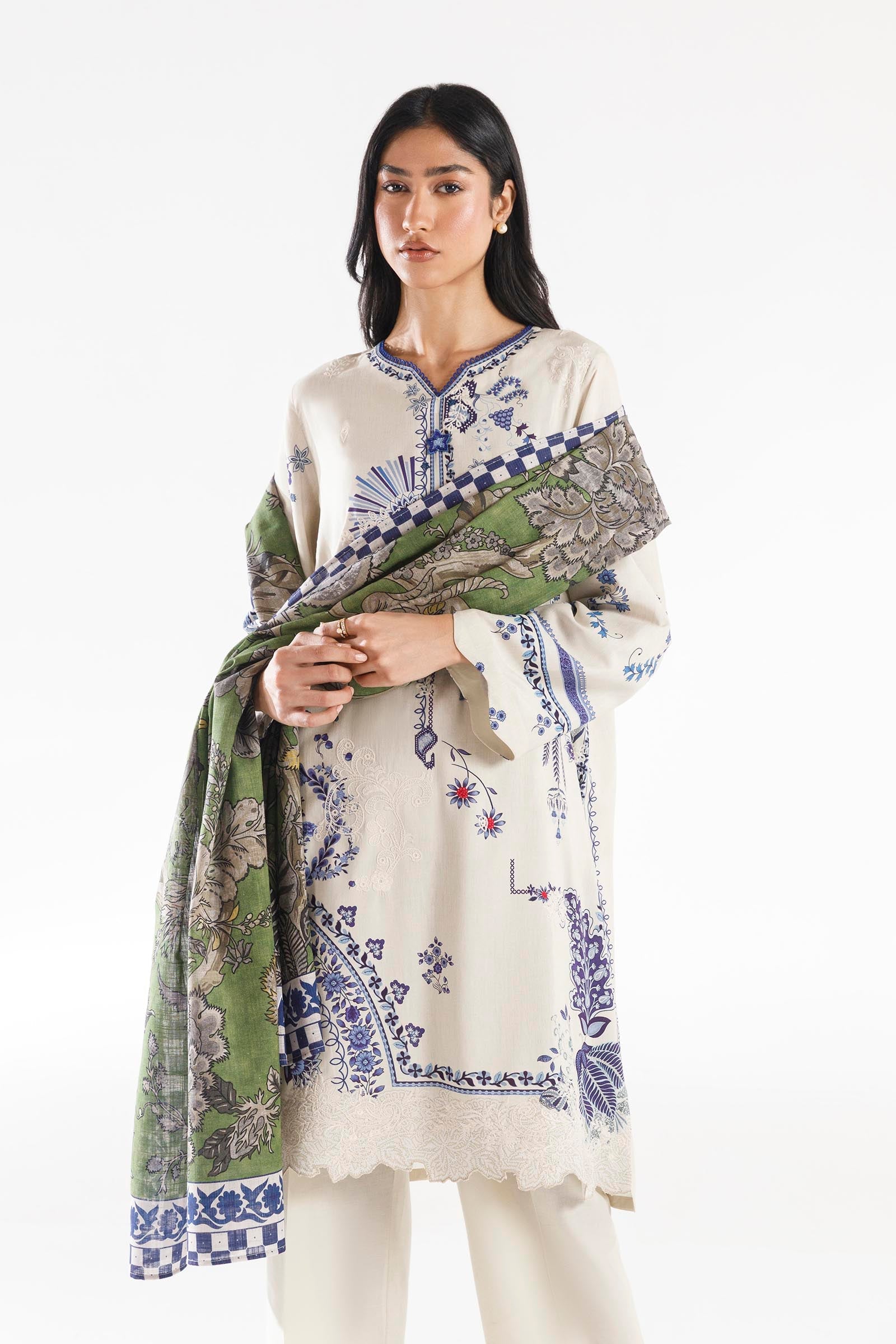 Stitched Muzlin Linen Suit