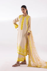 Stitched Embroidered Raw Silk Culotte