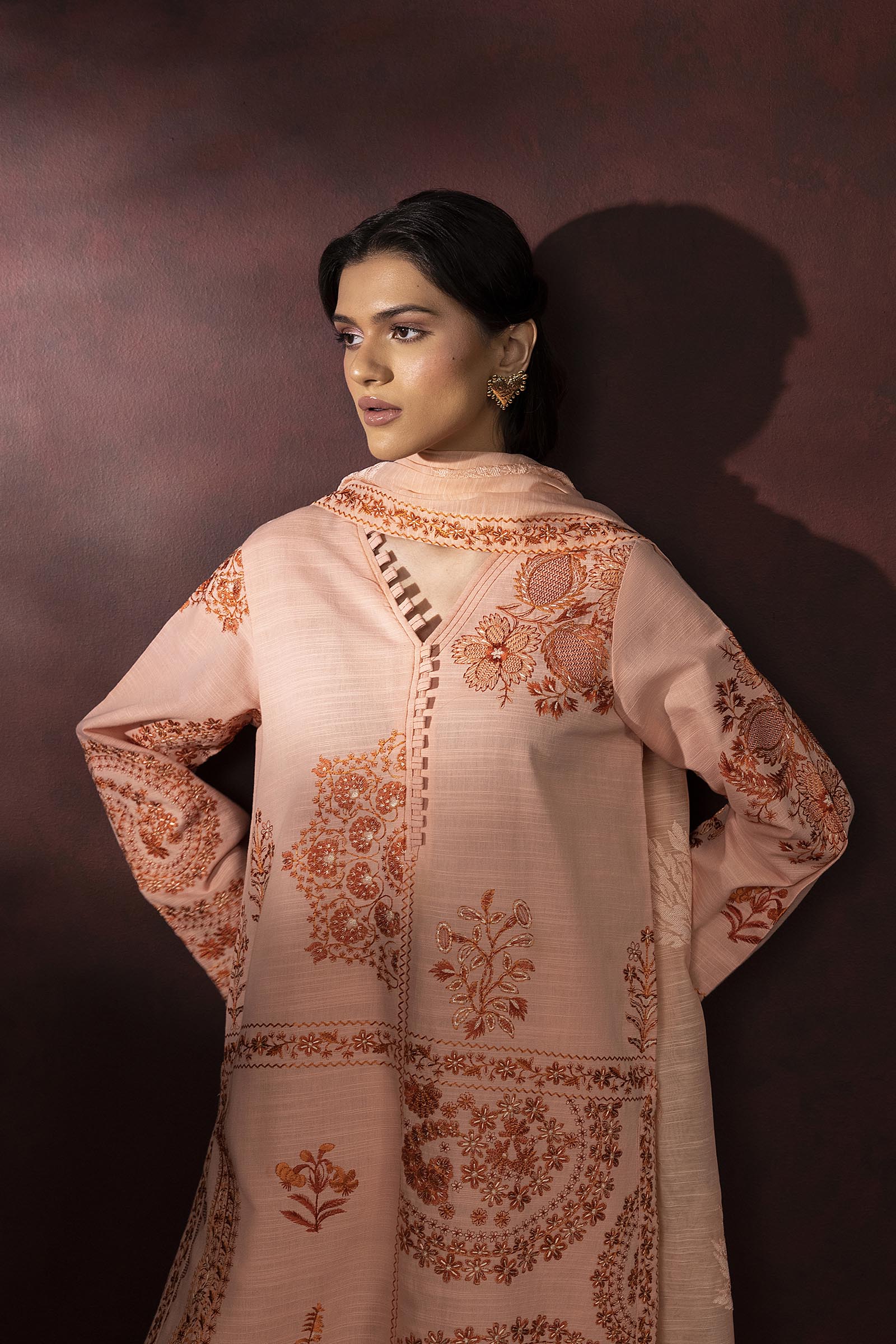 Stitched Embroidered Khaddar Suit