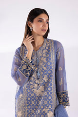 Stitched Signature Embroidered Cotton Net Suit