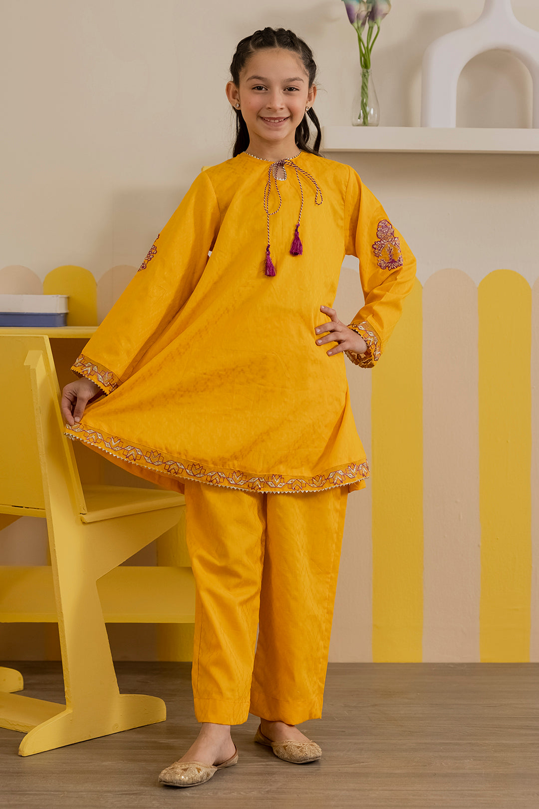 Embroidered Kurta Trouser - 2206