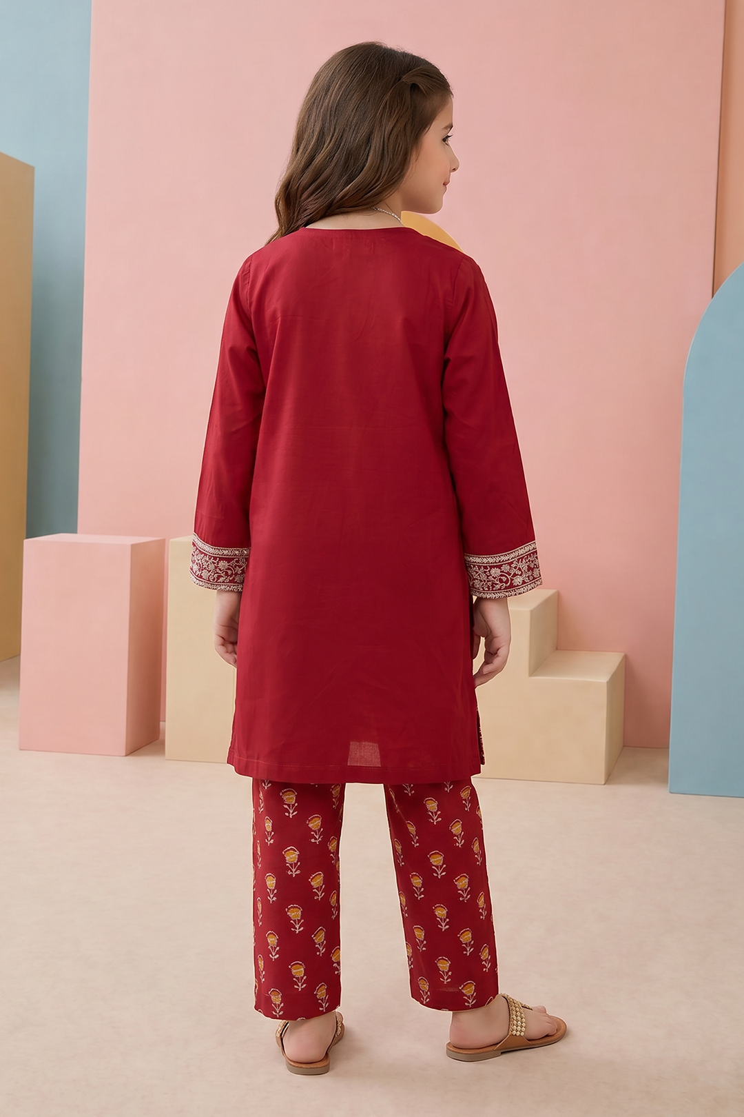 Embroidered Kurta Dupatta Trouser - 3486