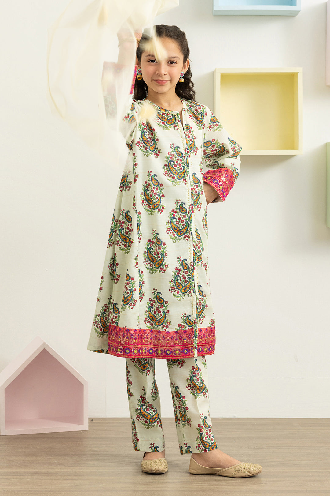 Embroidered Kurta Dupatta Trouser - 3478