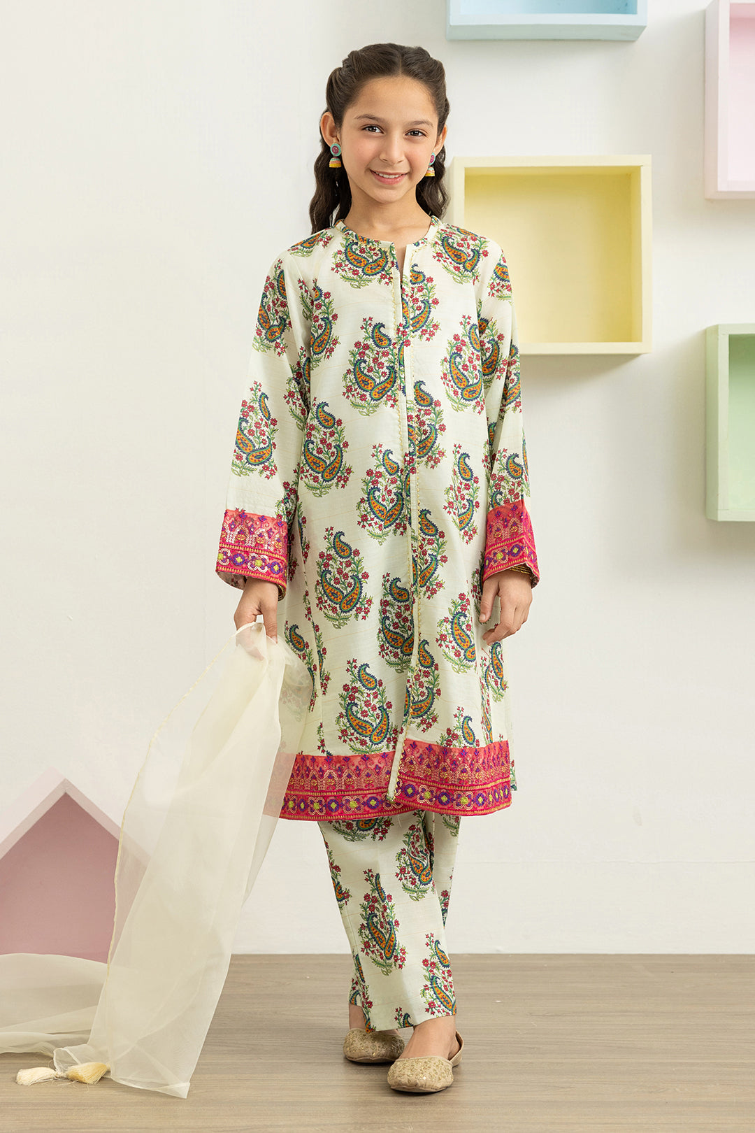 Embroidered Kurta Dupatta Trouser - 3478
