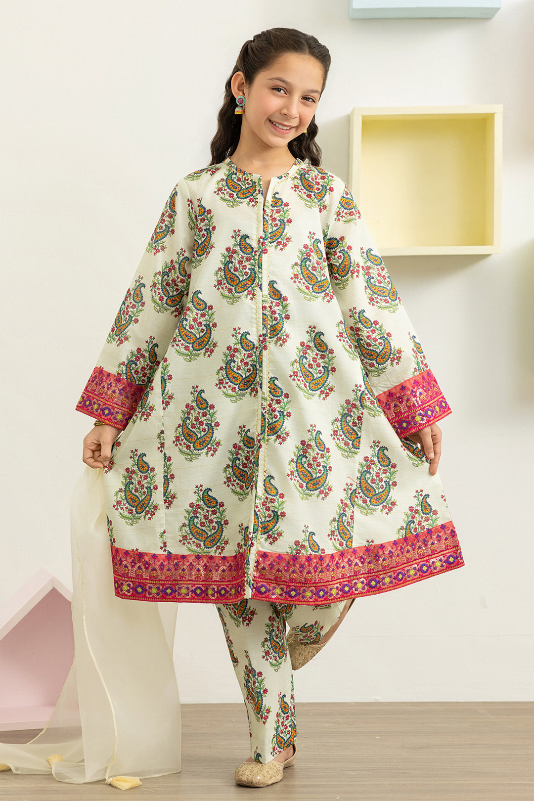 Embroidered Kurta Dupatta Trouser - 3478