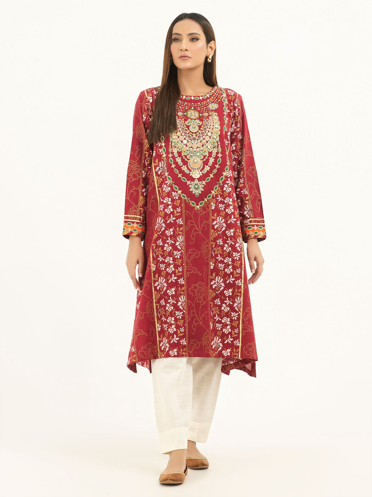 Khaddar Shirt- Embroidered (Pret)