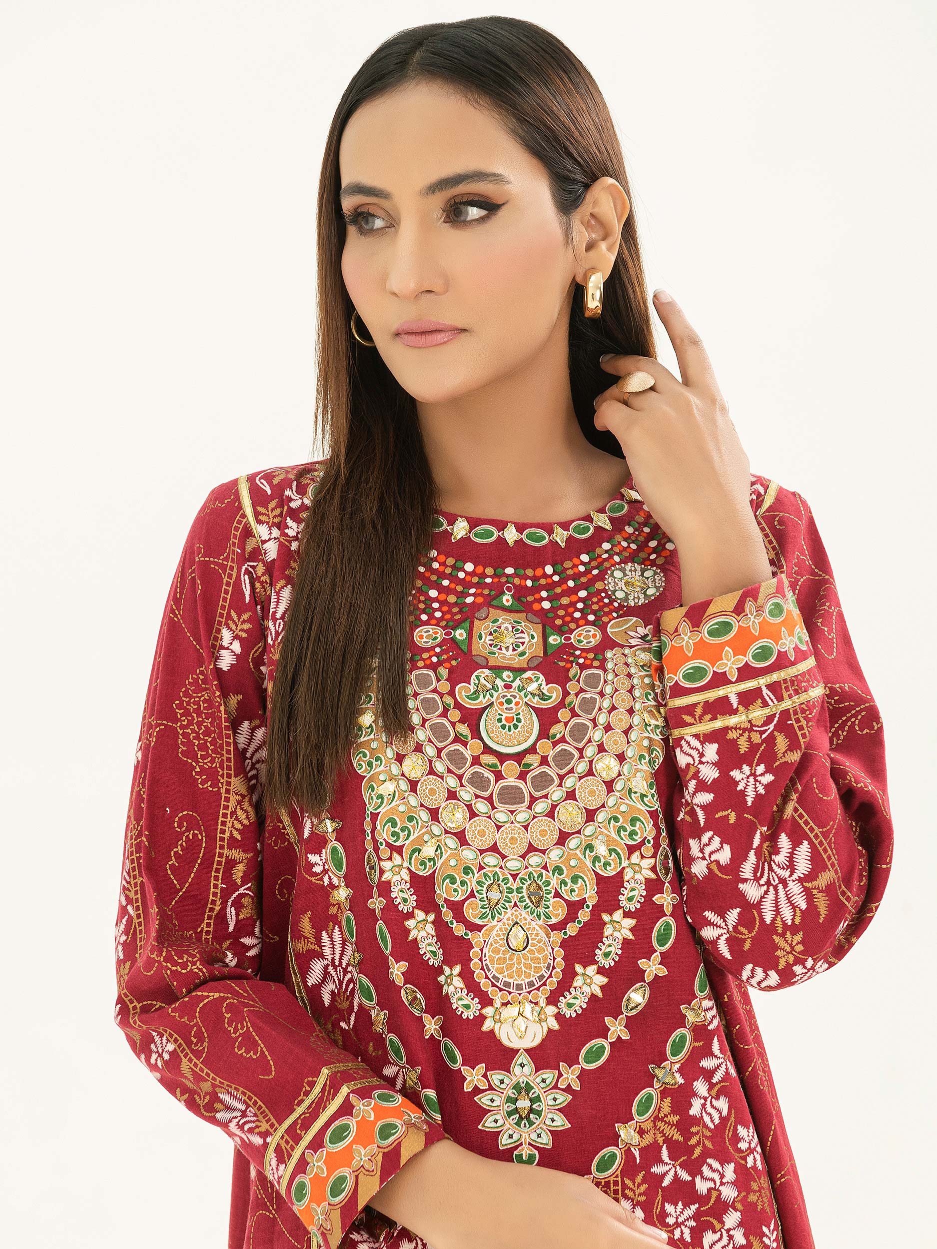 Khaddar Shirt- Embroidered (Pret)