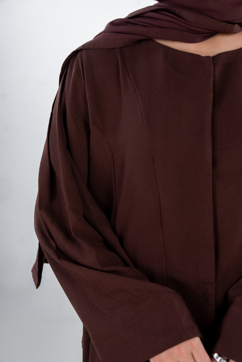 Georgette Slub Abaya With Scarf