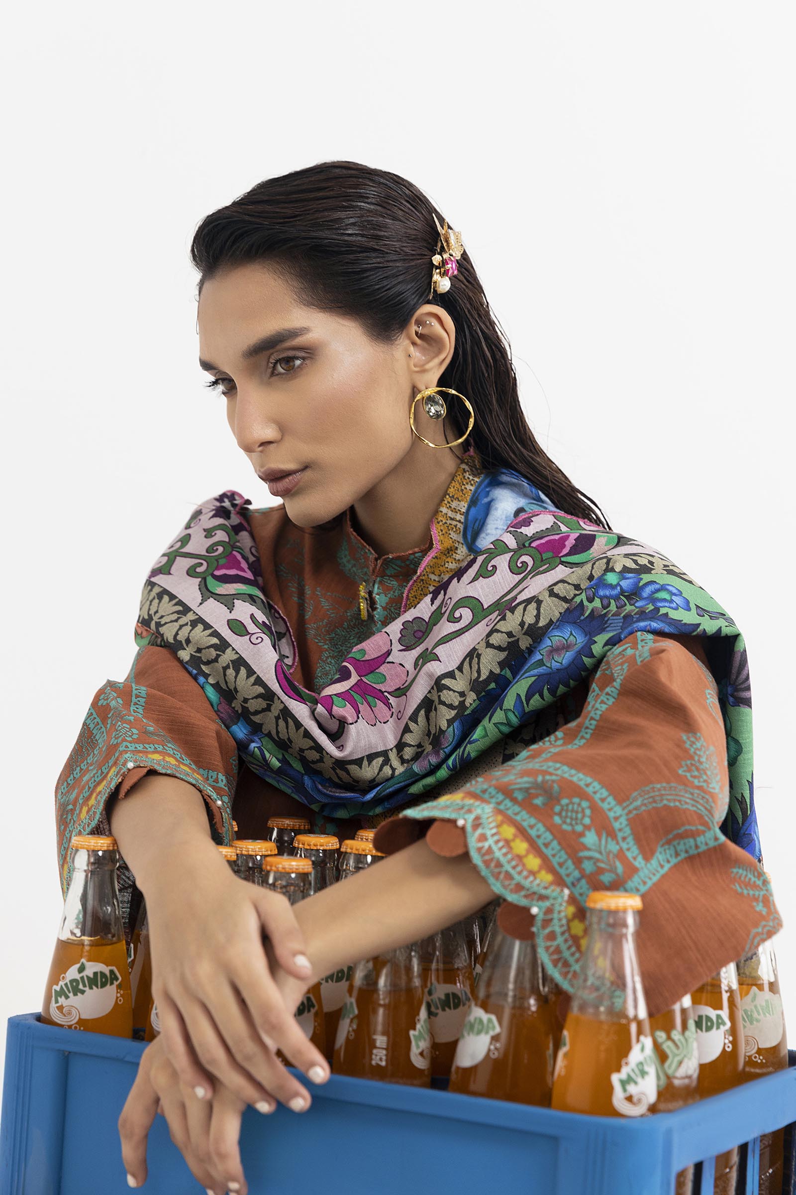 Stitched Printed Linen Suit