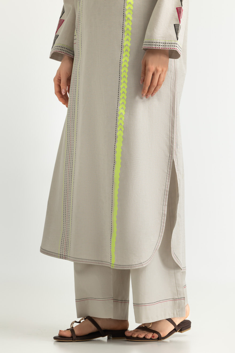 Jacquard Block Printed Shirt And Trouser