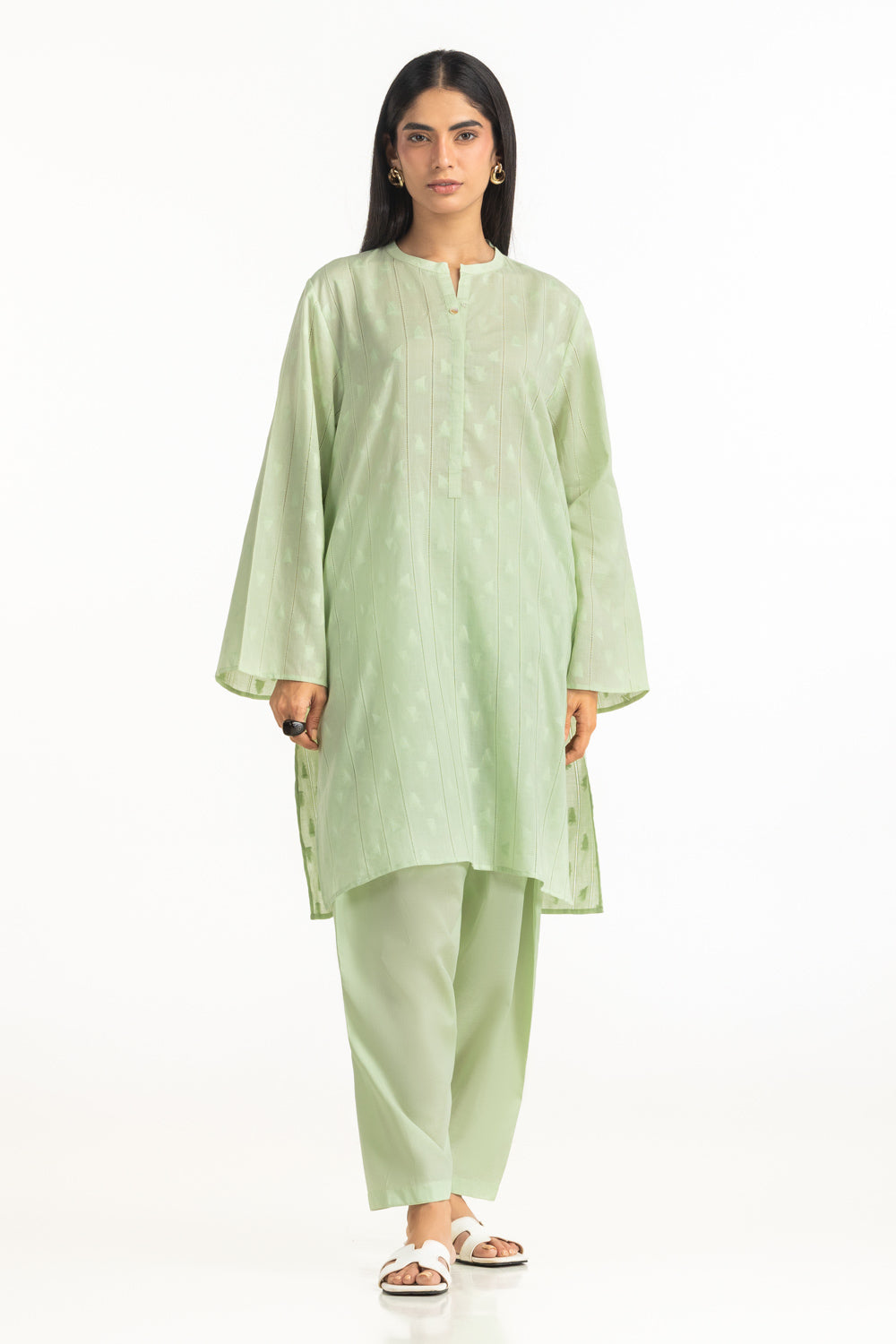 Jacquard Dyed Shirt And Cambric Trouser