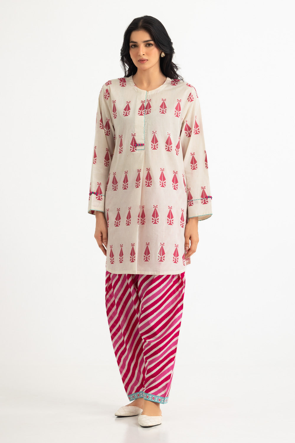 Jacquard Dyed Shirt And Cambric Trouser
