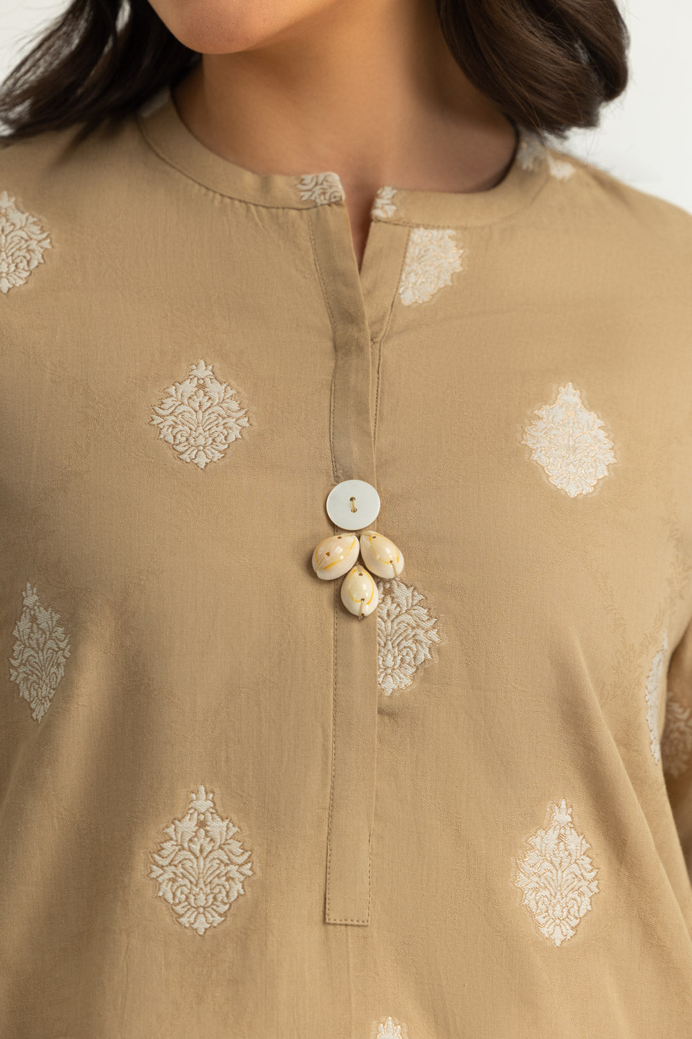 Jacquard Dyed Shirt And Cotton Stripe Trouser