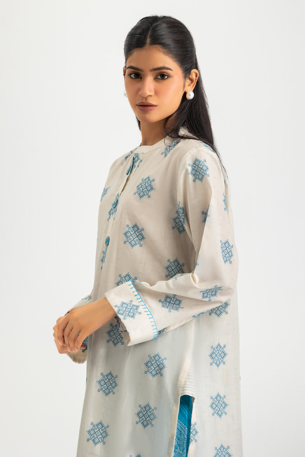 Jacquard Dyed Shirt And Printed Trouser