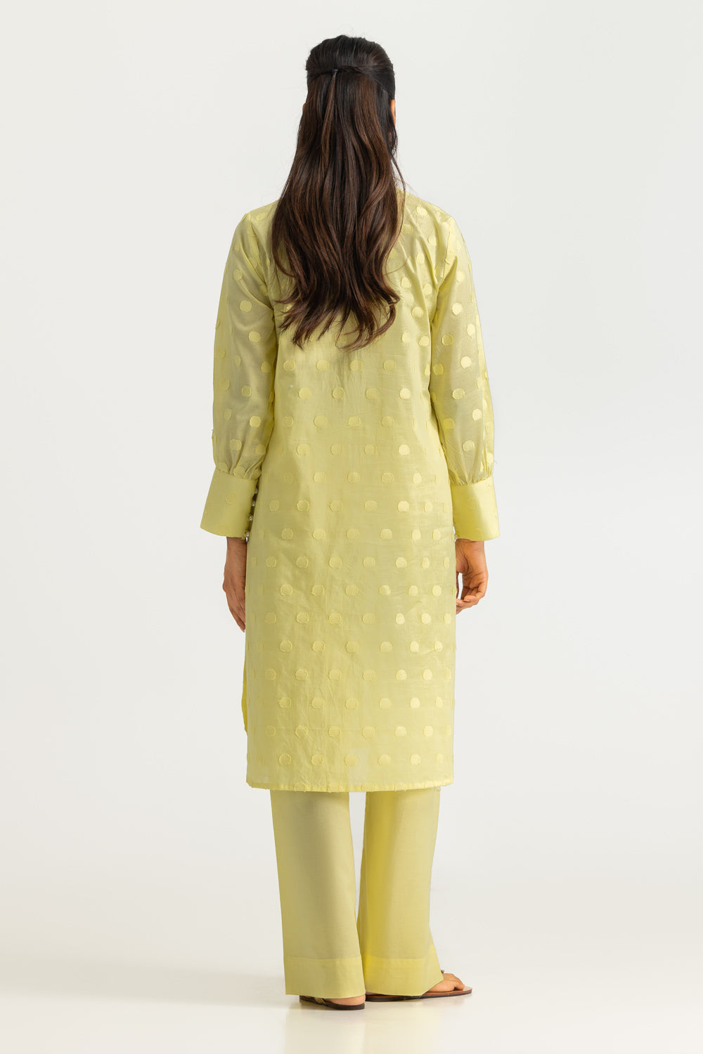 Jacquard Embellished Shirt And Dyed Trouser