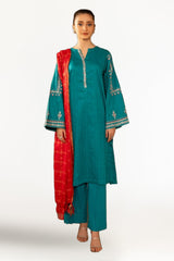 Jacquard Embroidered Shirt And Jacquard Dupatta