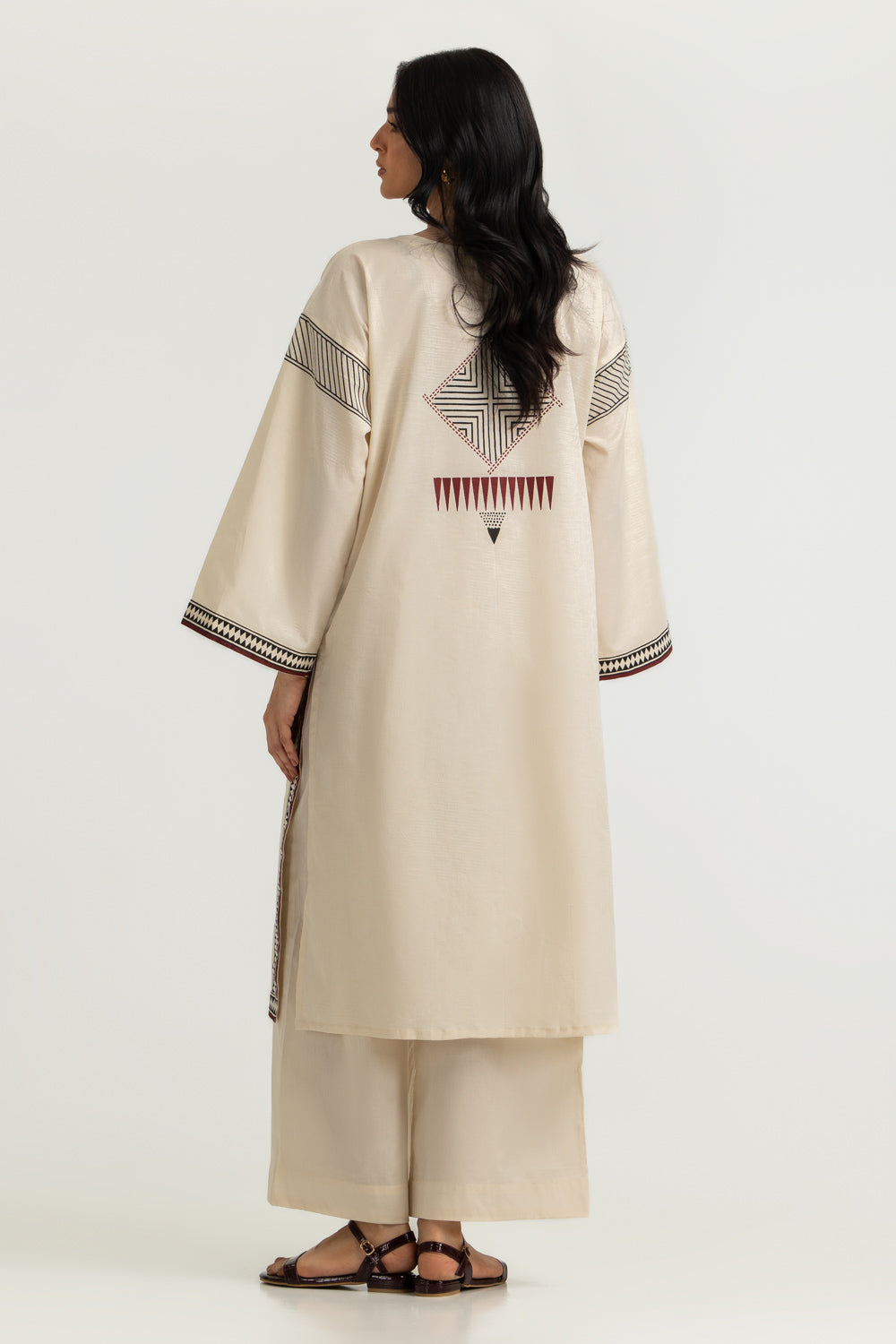Jacquard Printed Shirt And Dyed Trouser