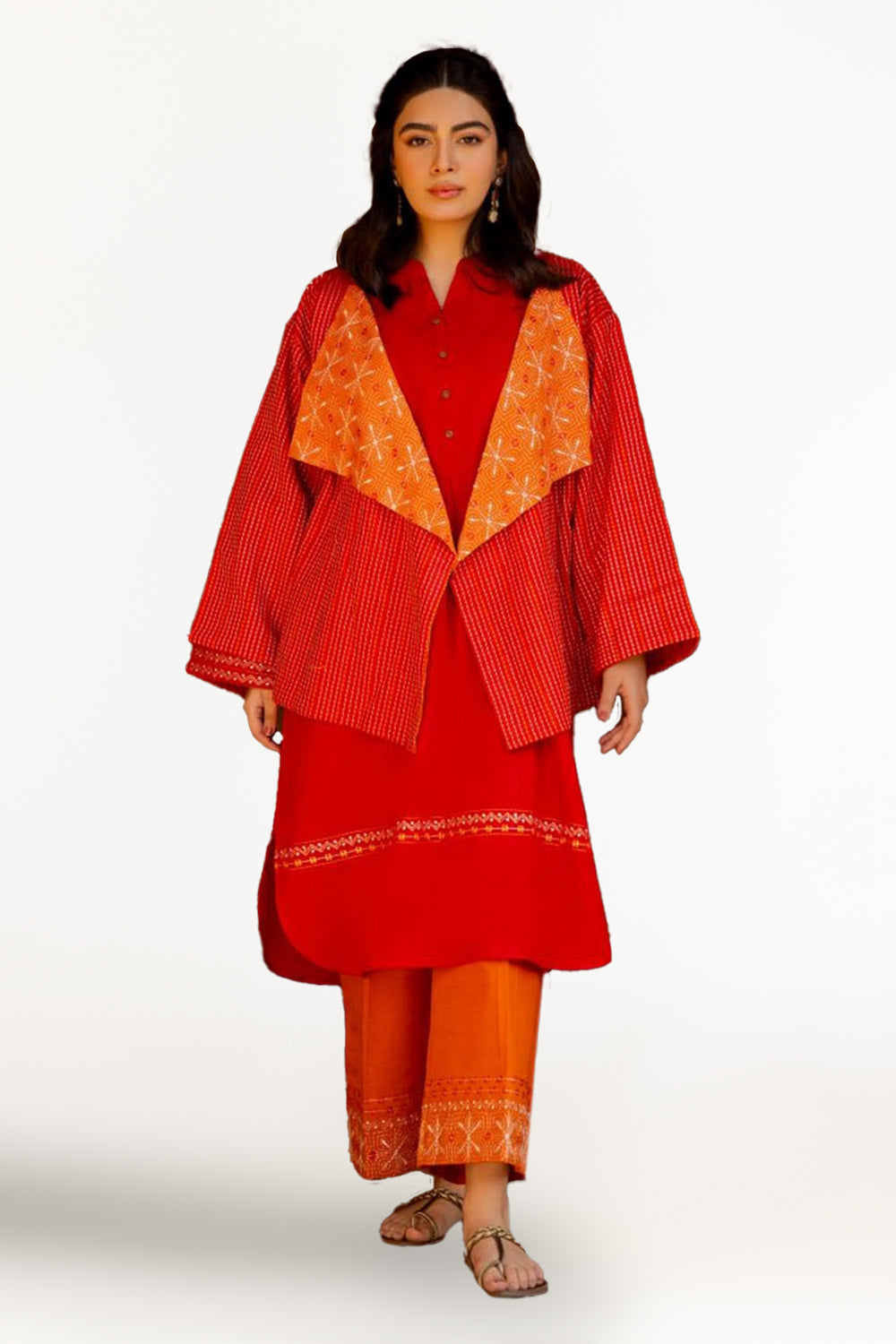Khaddar Embroidered Crop Jacket