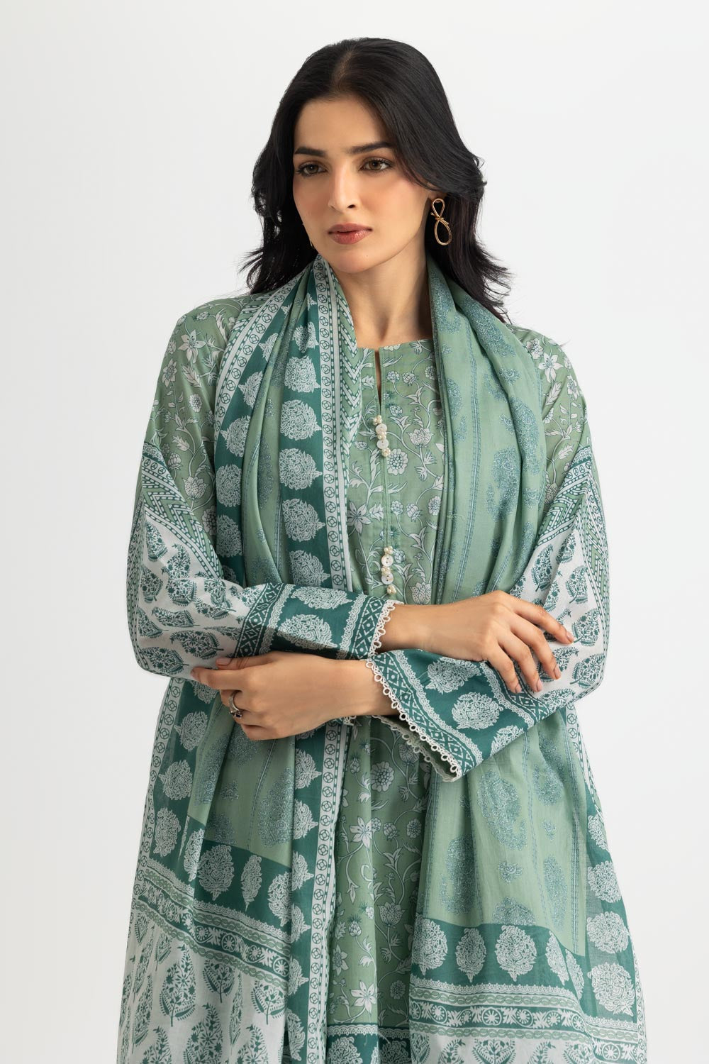 Lawn Printed Shirt And Dupatta