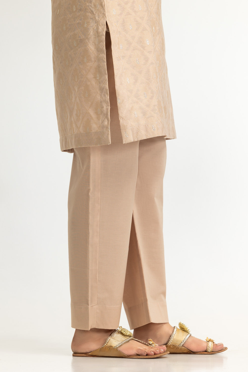 Lurex Jacquard Shirt And Dyed Trouser