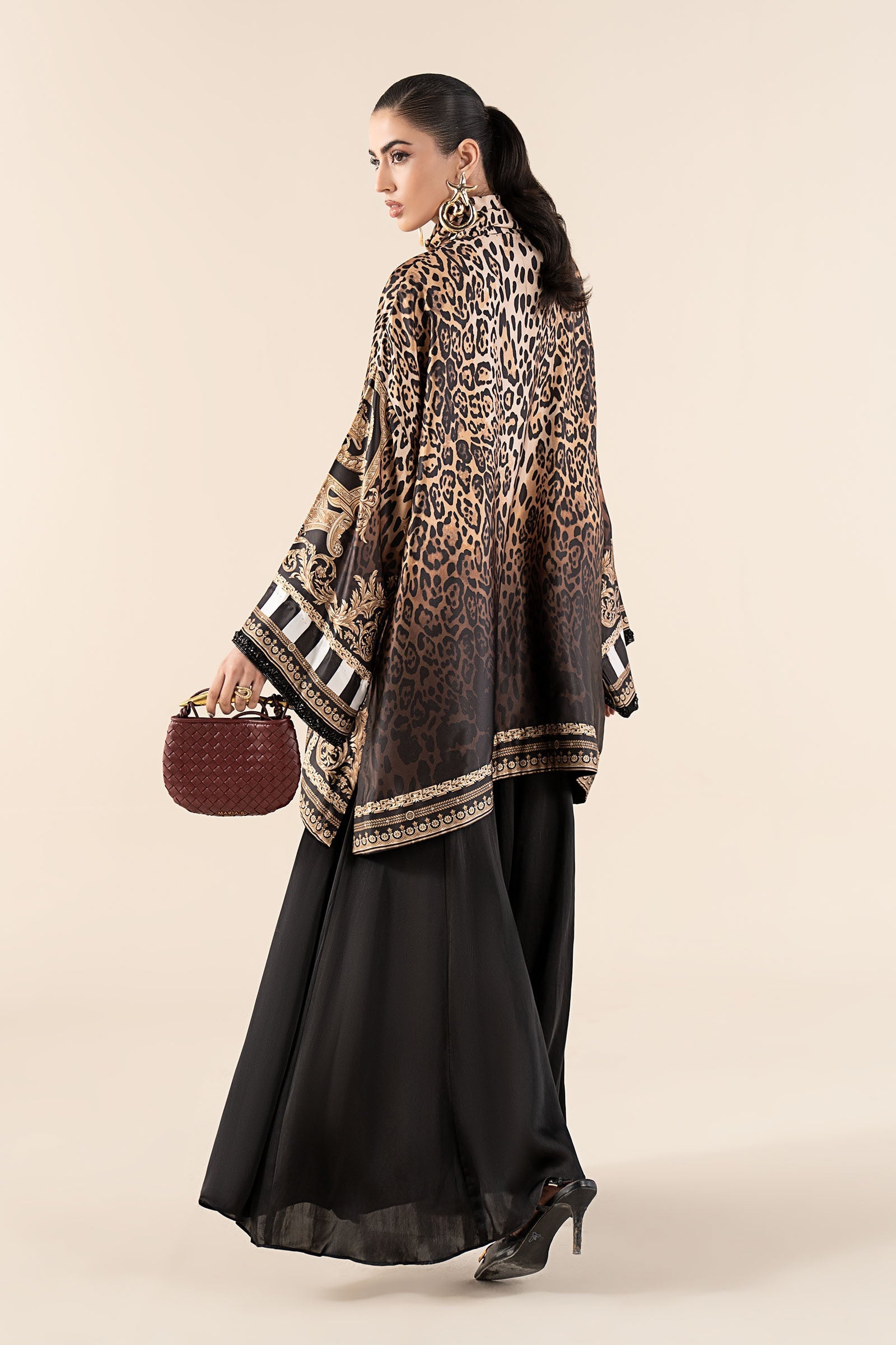 2 Piece Embroidered Satin Silk Suit