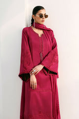 3 Piece Embroidered Tassel Silk Suit