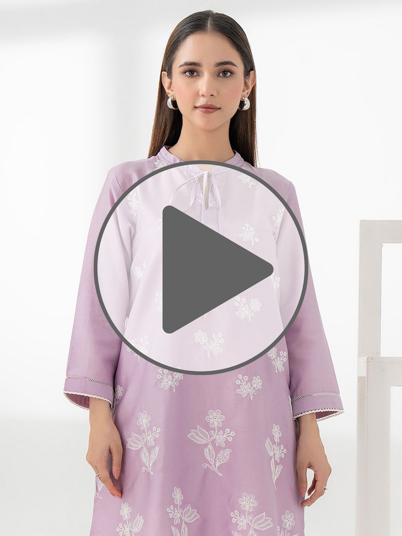 Satin Shirt- Embroidered (Pret)