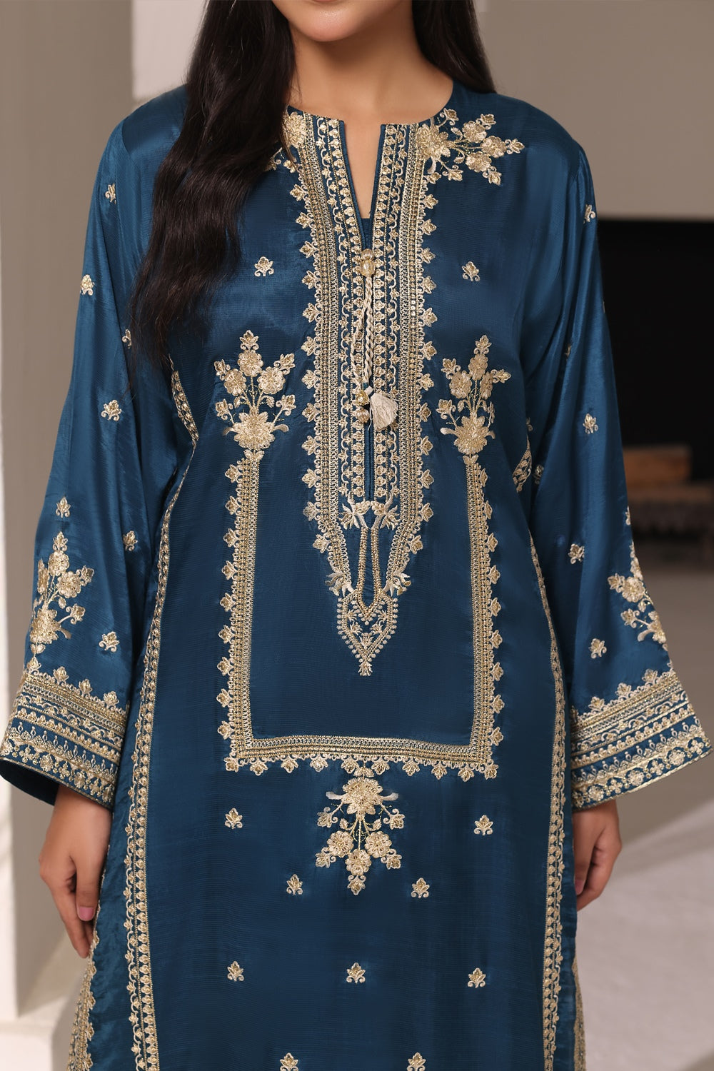 Rawsilk Embroidered Shirt And Trouser