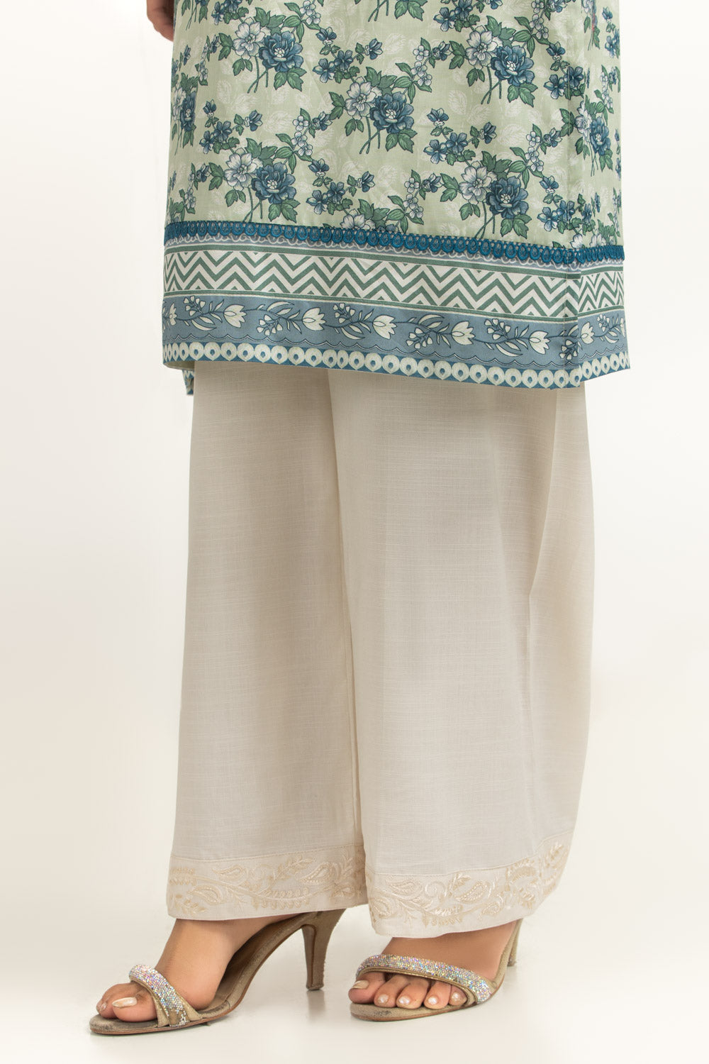 Rawsilk Embroidered Trouser