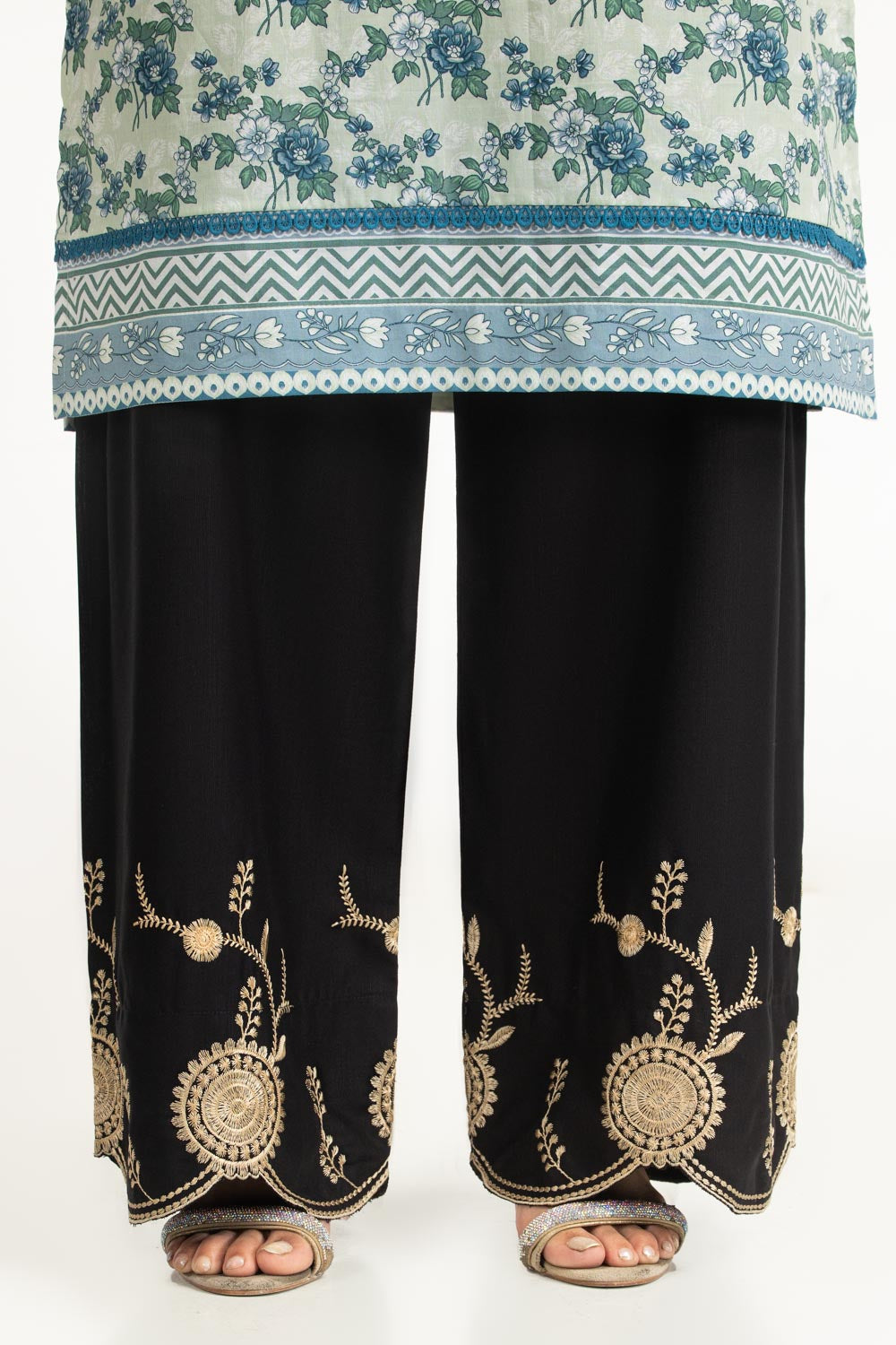 Rawsilk Embroidered Trouser