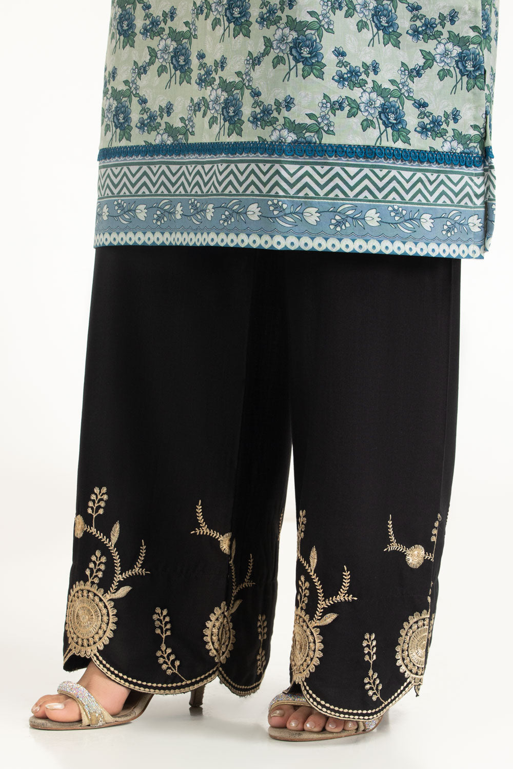 Rawsilk Embroidered Trouser