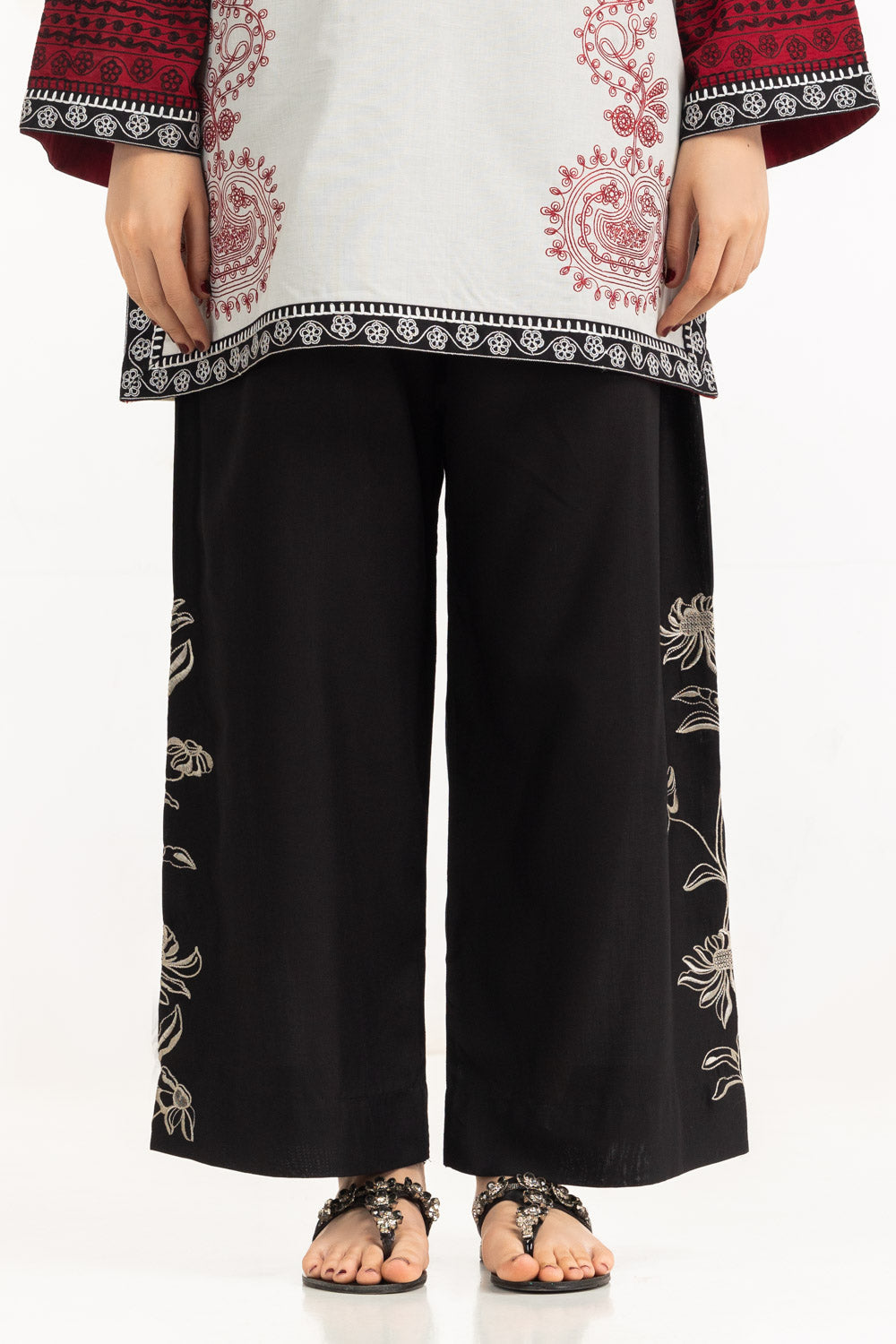 Rawsilk Embroidered Trouser