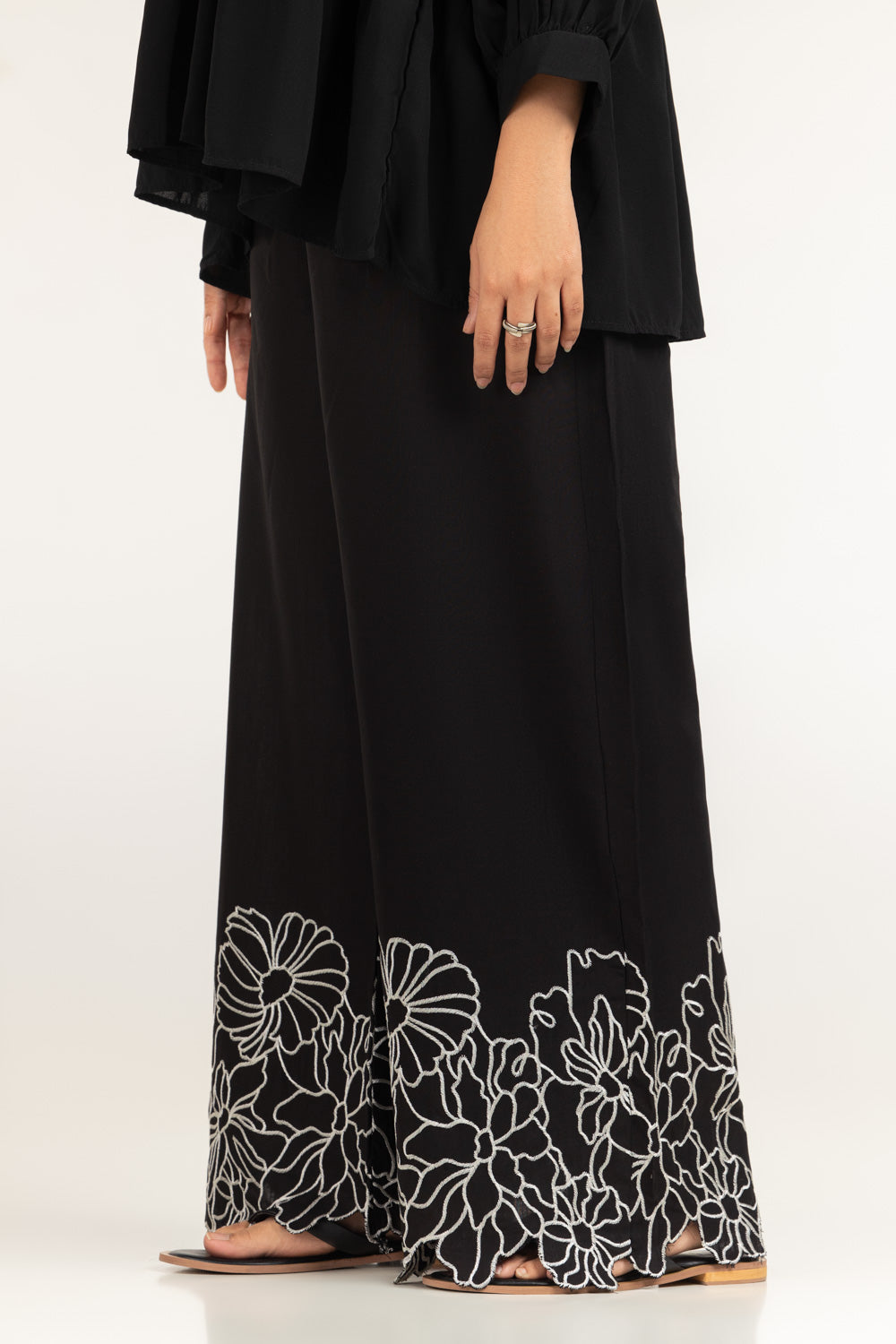Rawsilk Embroidered Trouser