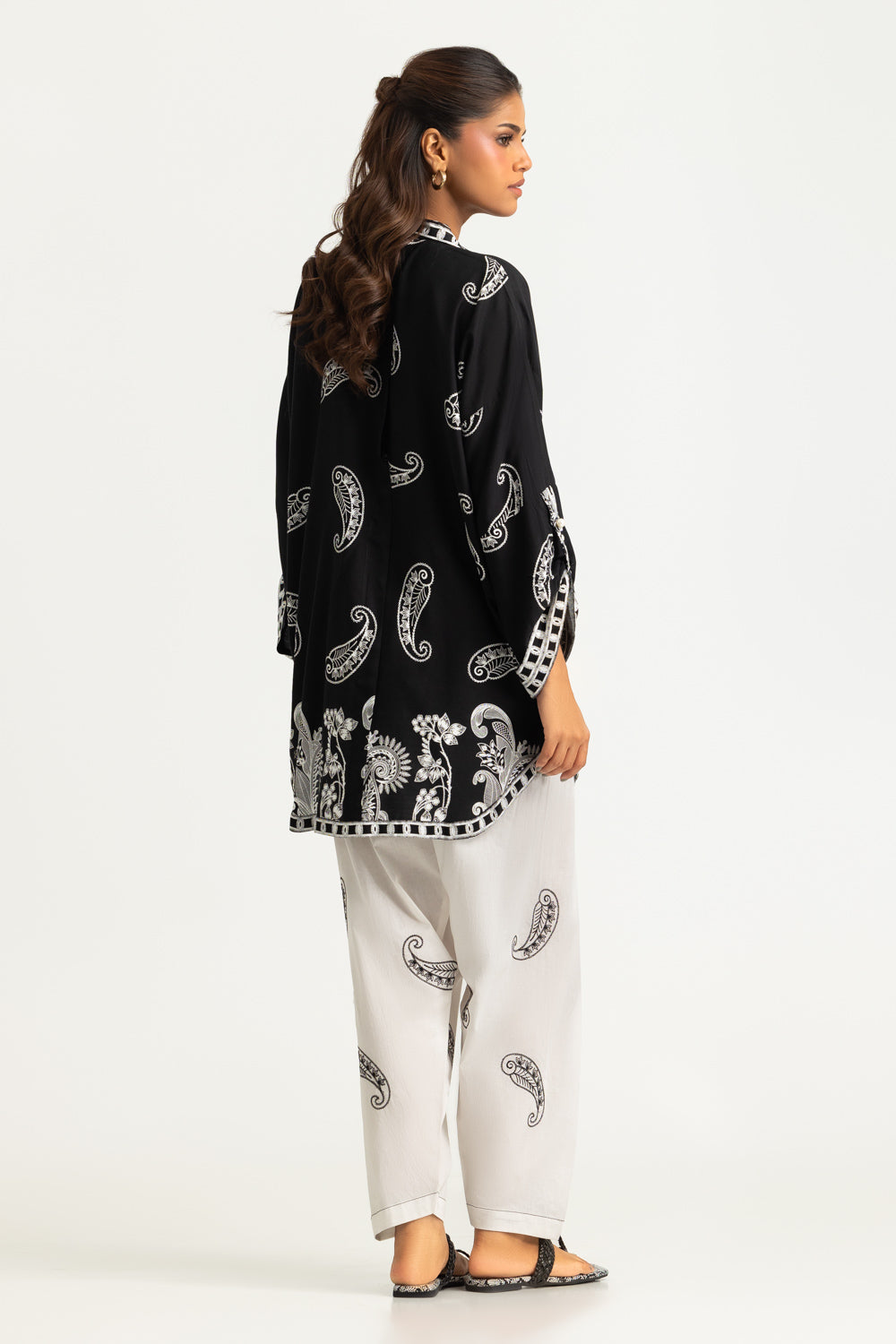 Rayon Printed Shirt And Embroidered Shalwar