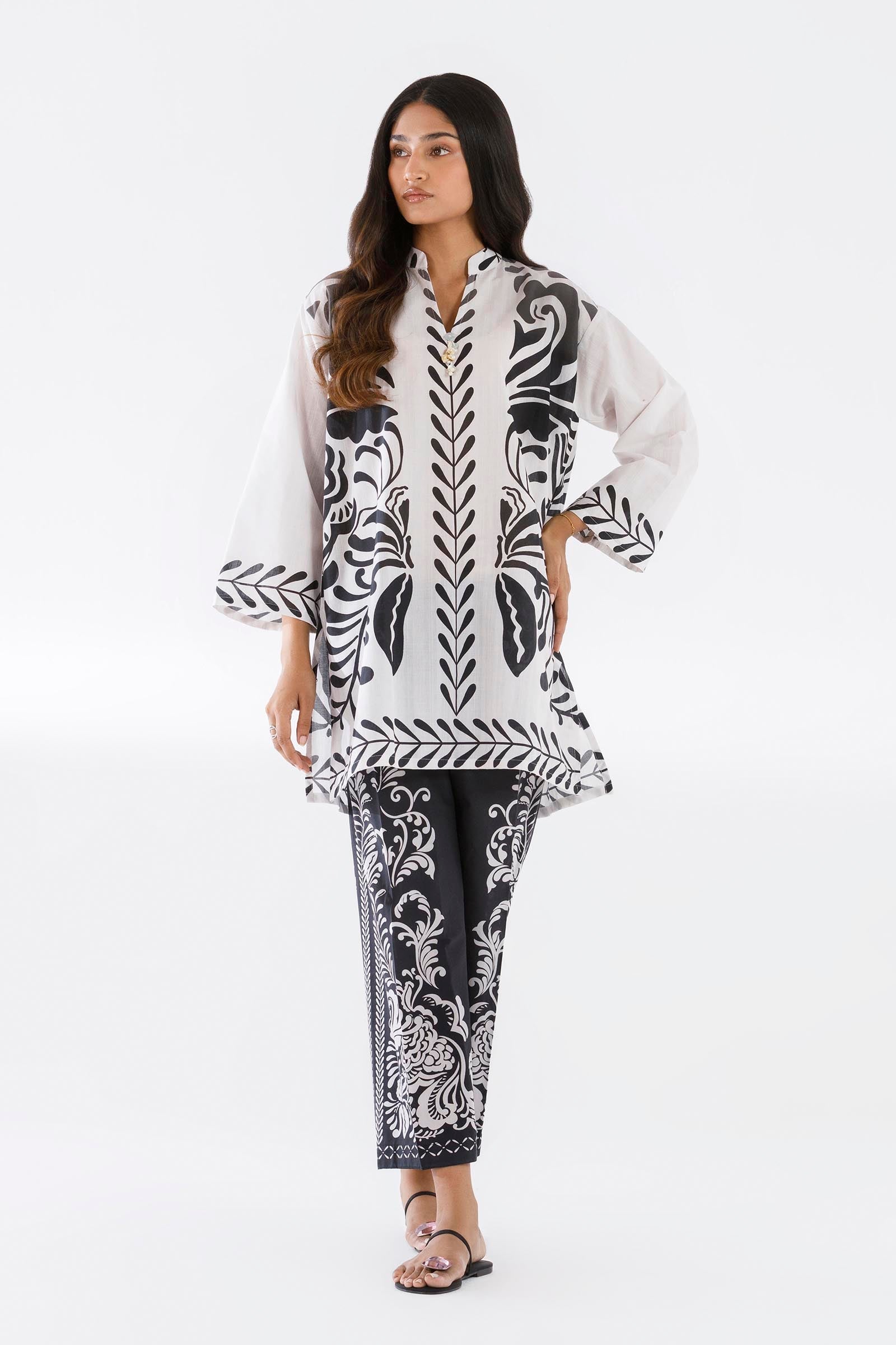 Stitched Printed Slub Shirt