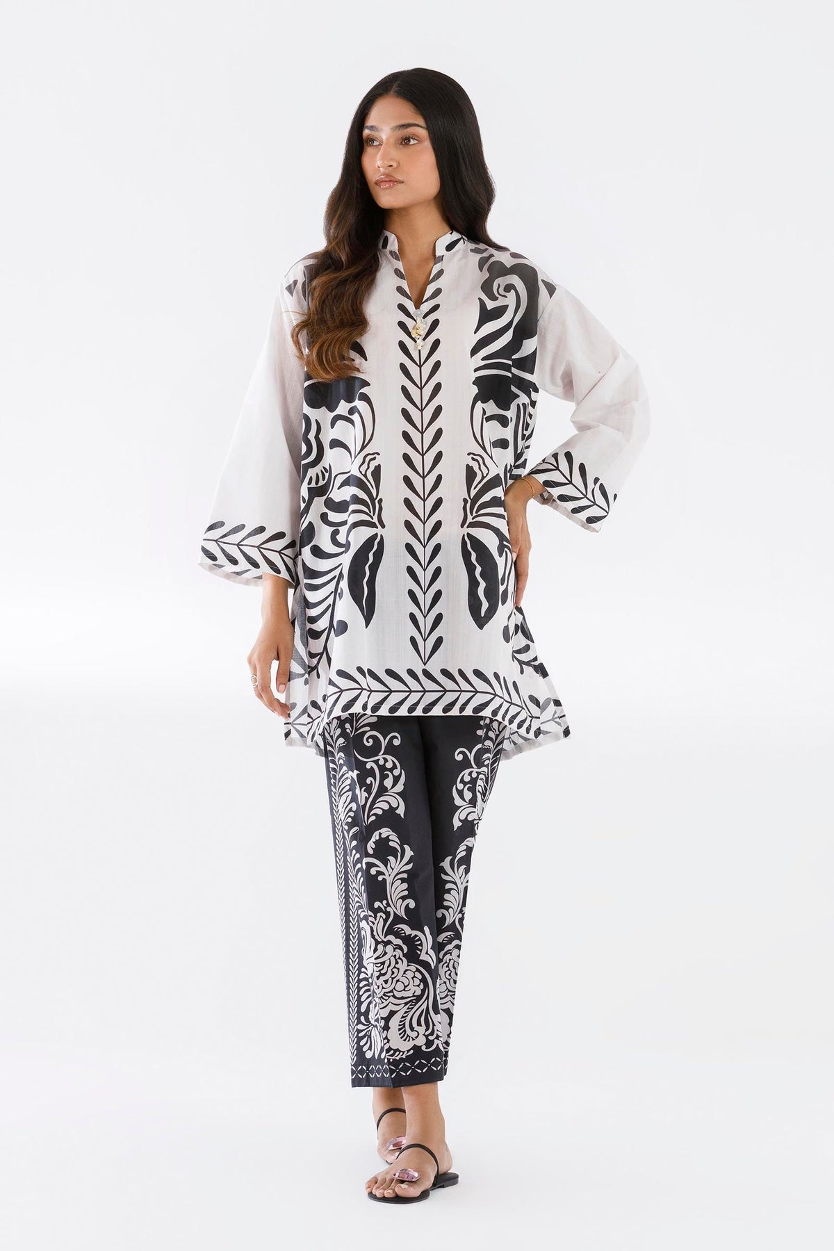 Stitched Printed Slub Shirt