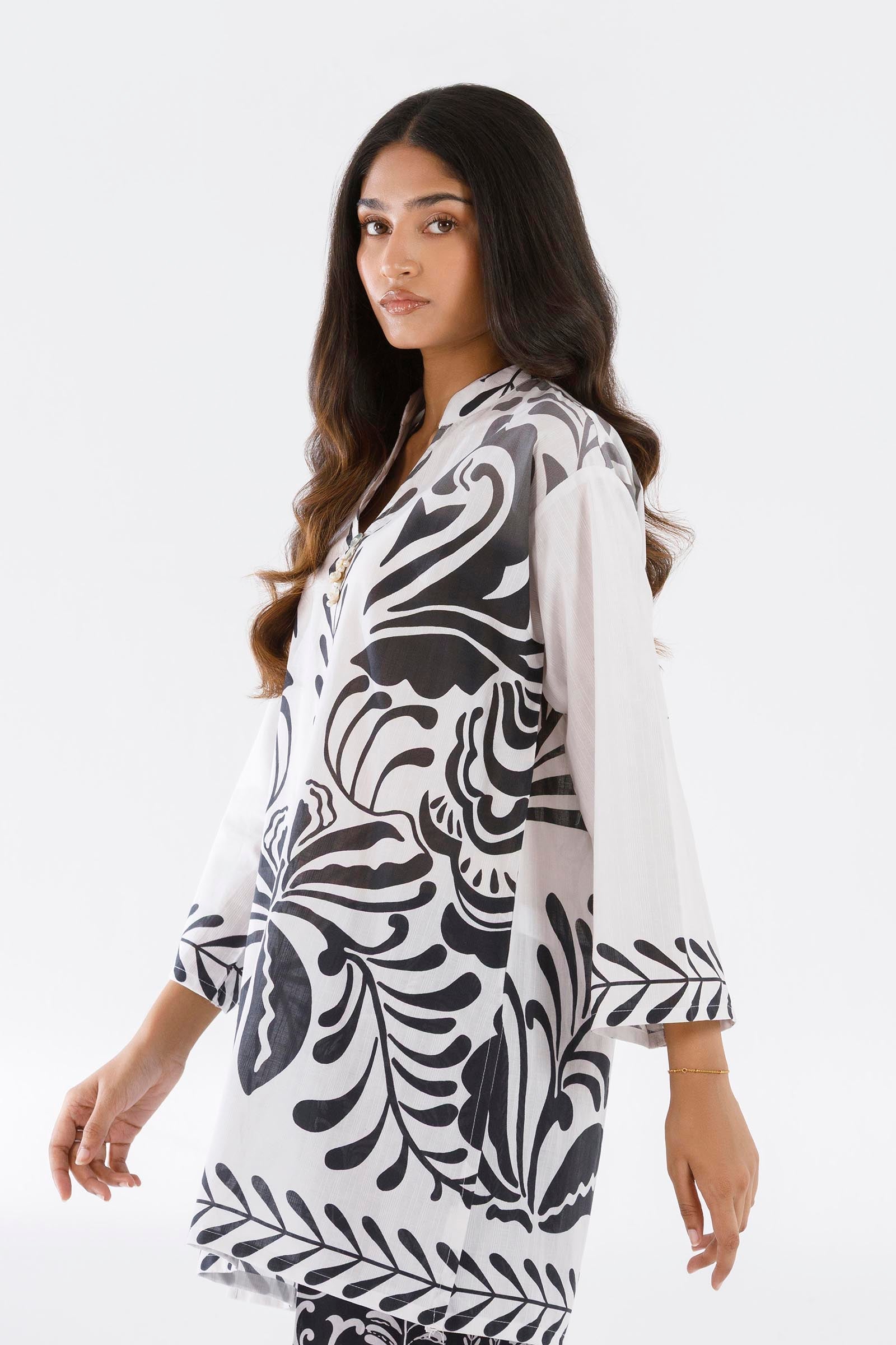 Stitched Printed Slub Shirt
