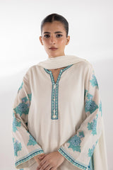 Stitched Embroidered Voile Shirt + Dupatta