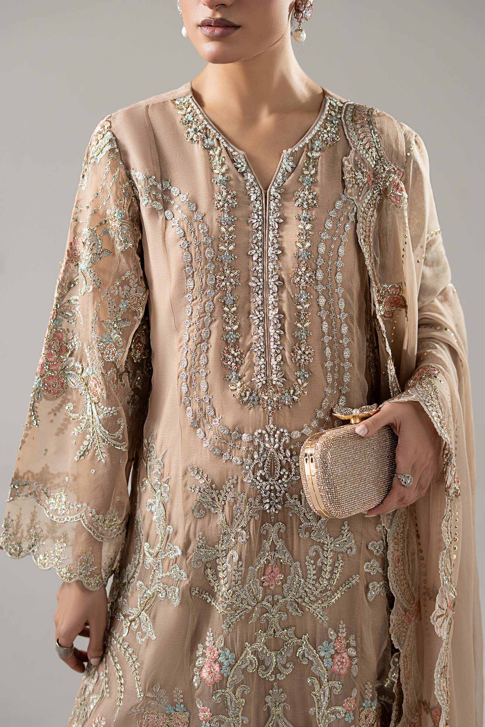 3 Piece Embroidered Chiffon Suit
