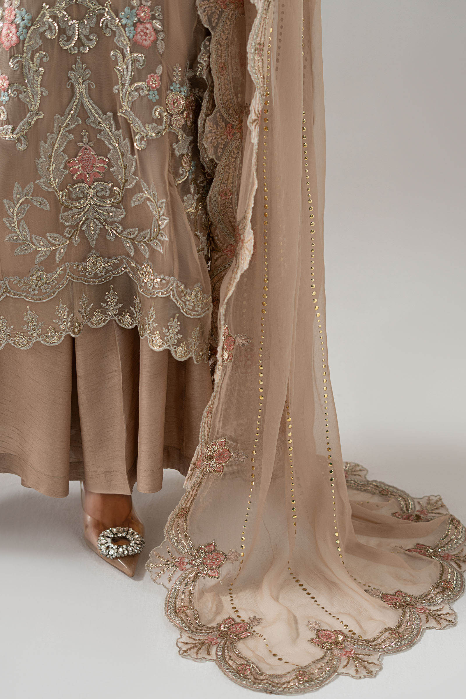 3 Piece Embroidered Chiffon Suit