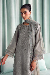 3 Piece Embroidered Tissue Silk Suit