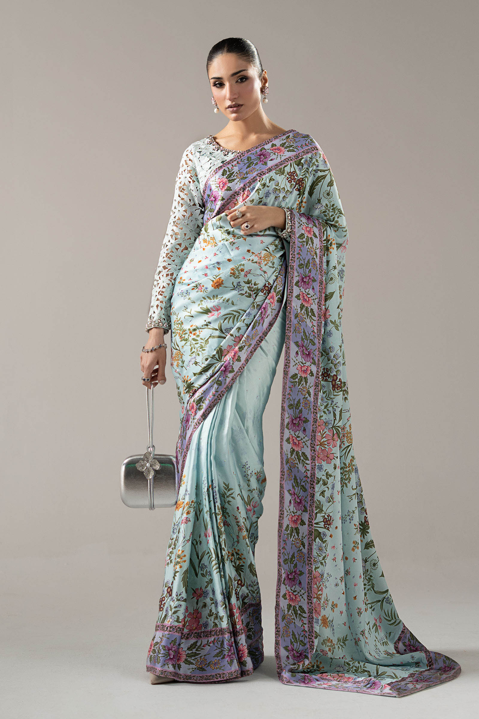 Embellished Charmeuse Saree