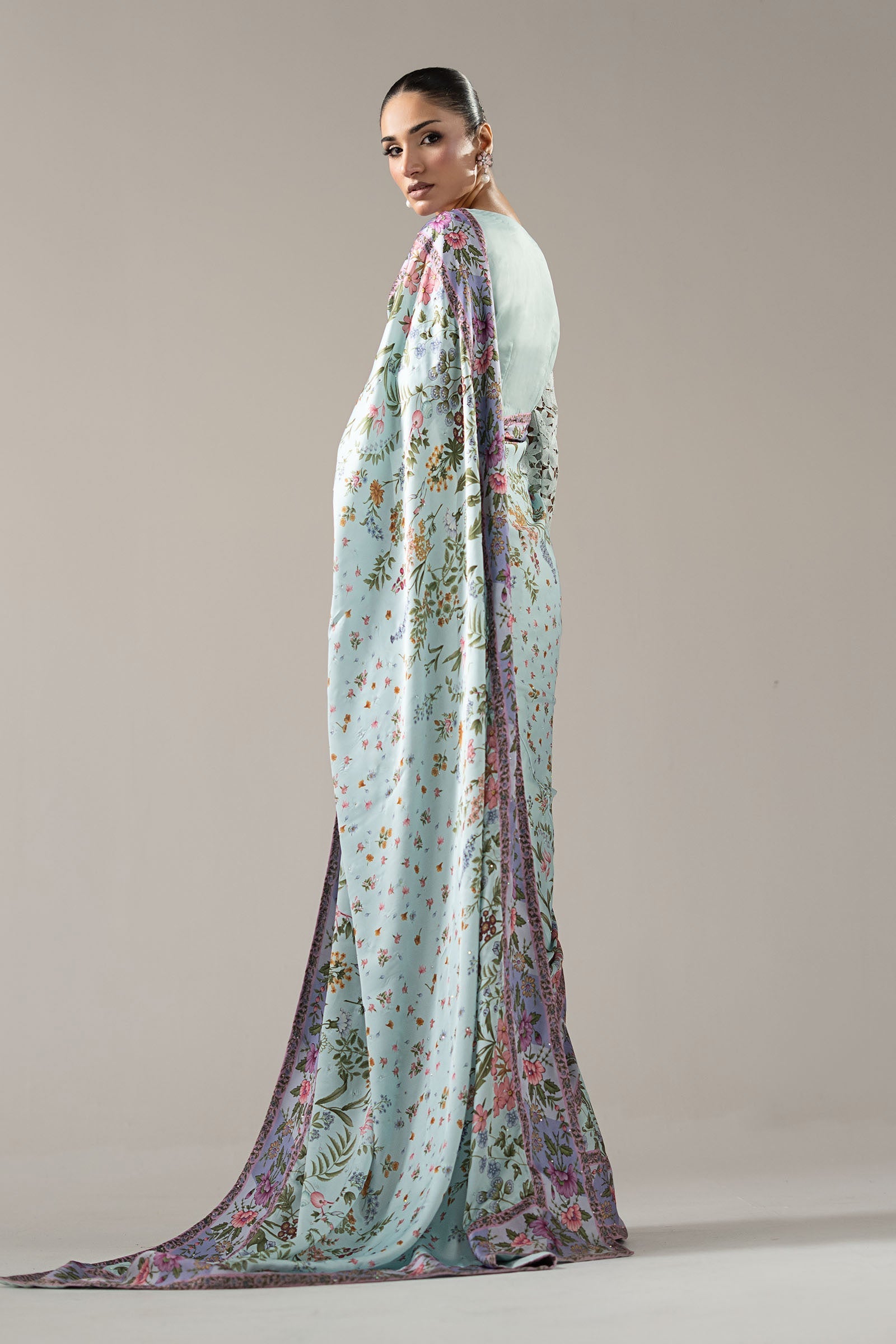 Embellished Charmeuse Saree