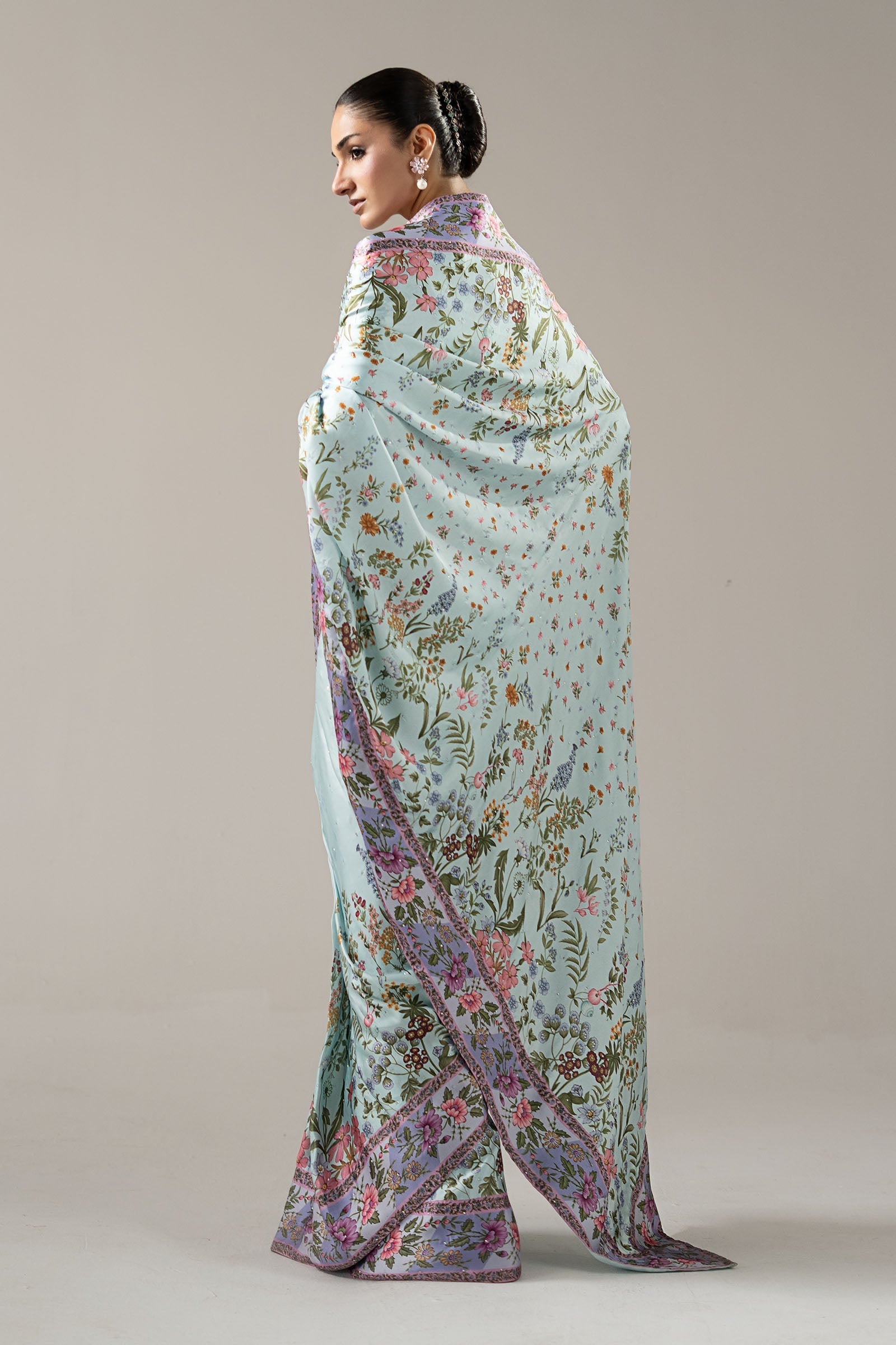 Embellished Charmeuse Saree