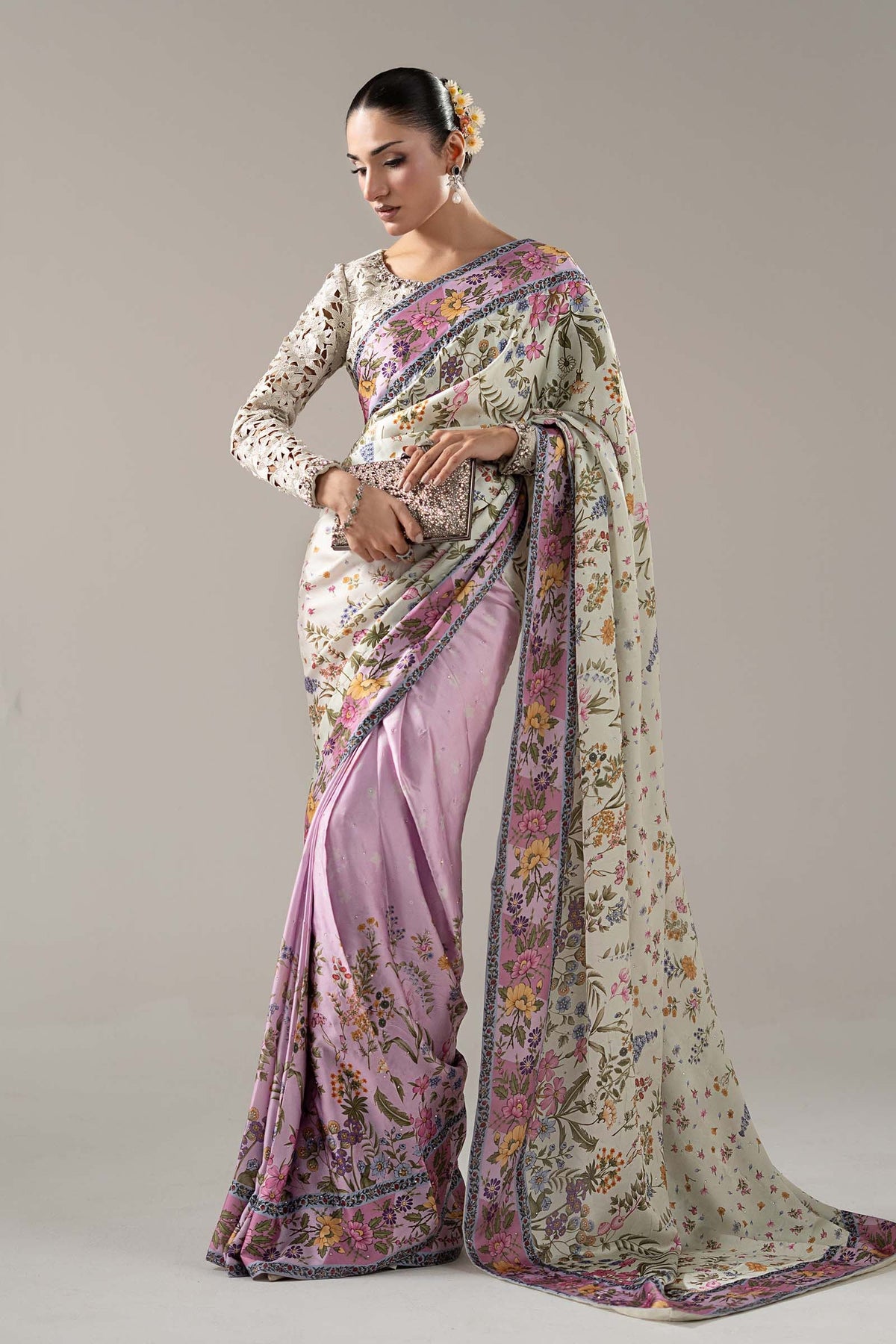 Embellished Charmeuse Saree