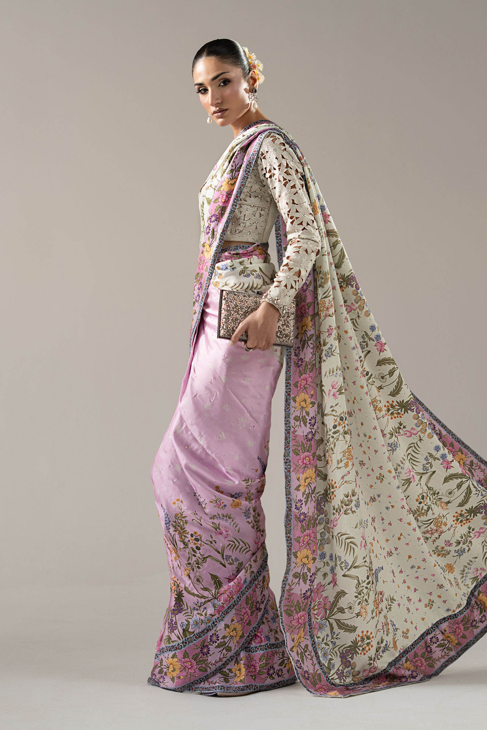 Embellished Charmeuse Saree