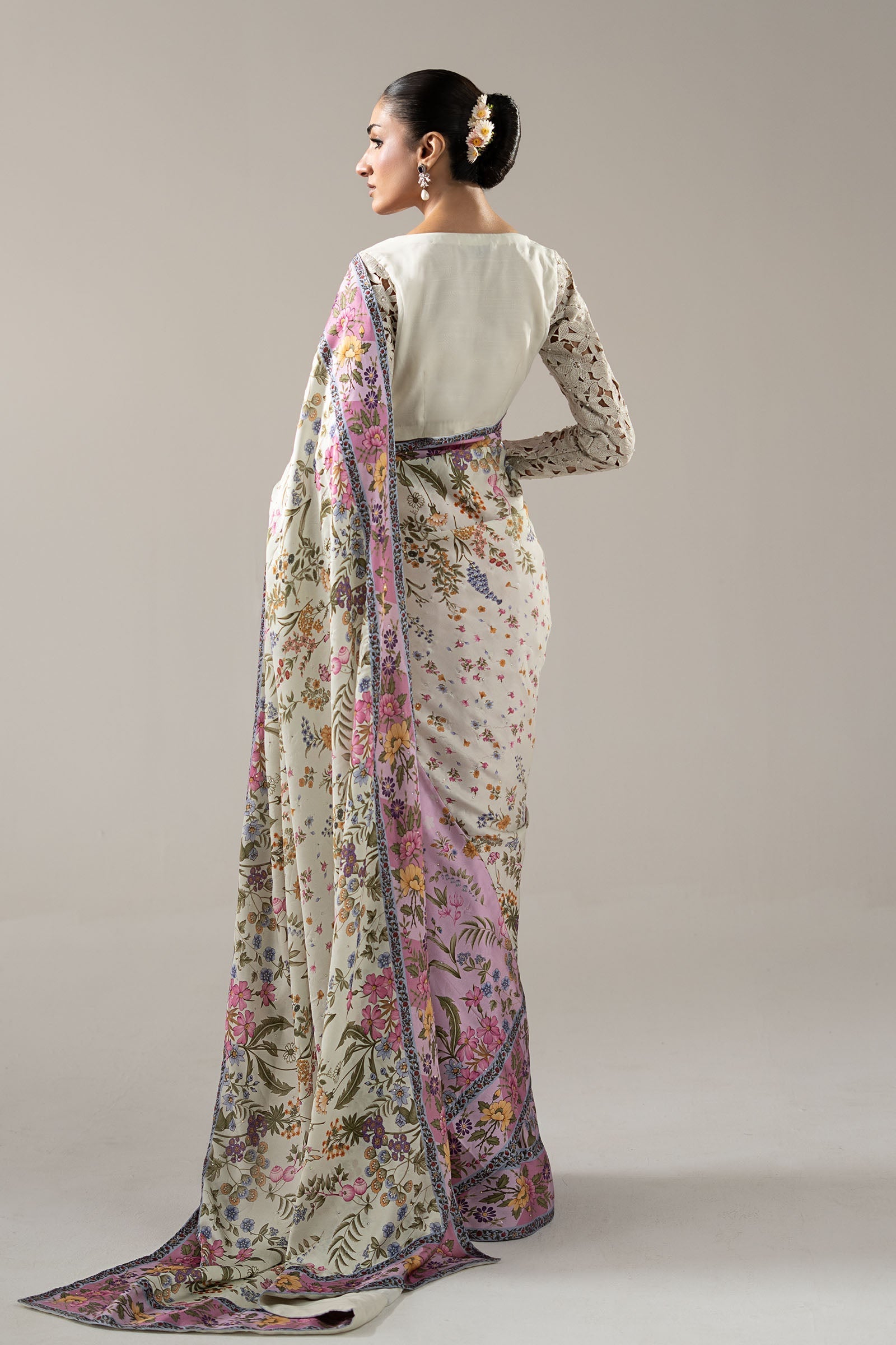 Embellished Charmeuse Saree