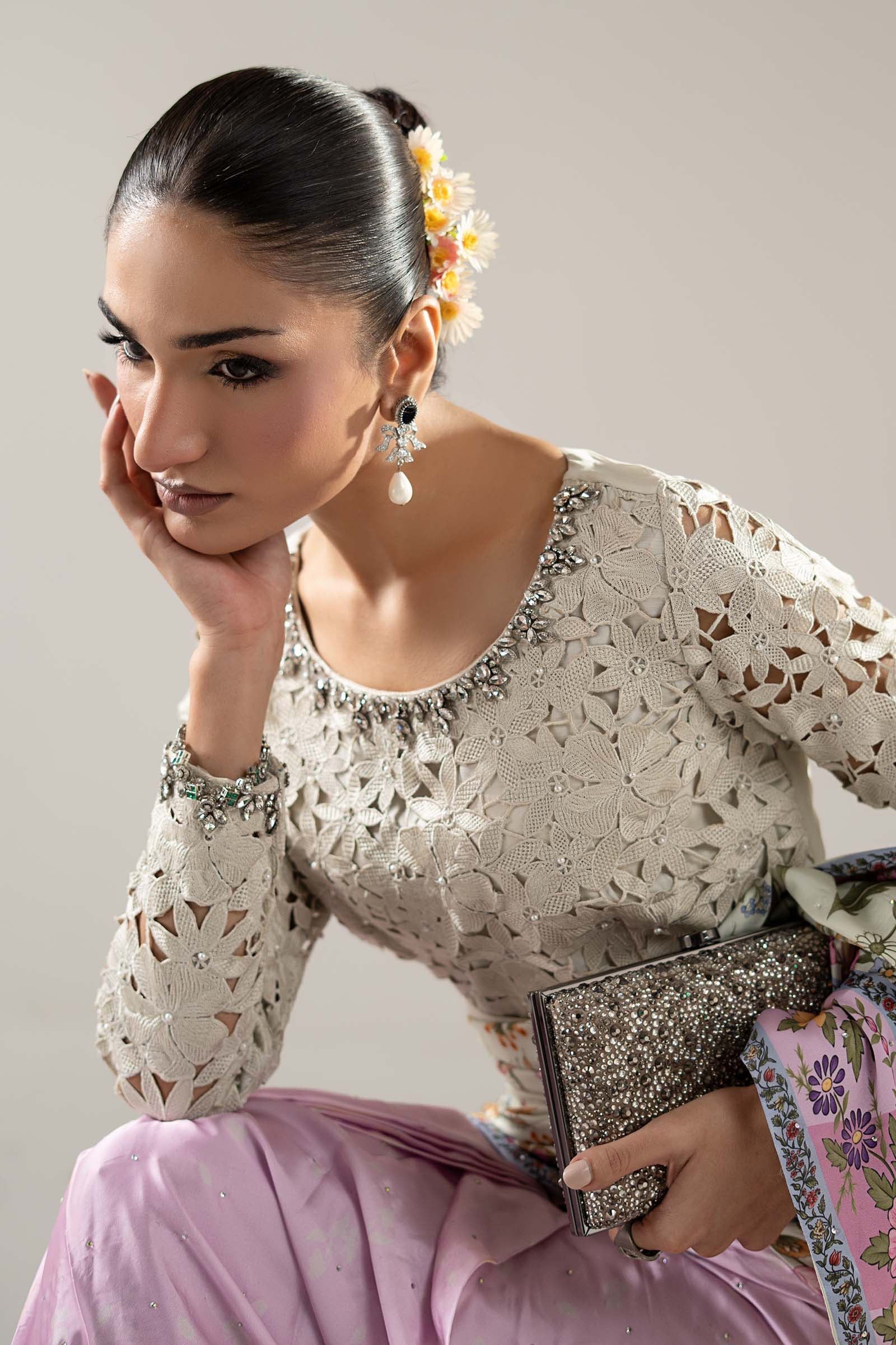 Embellished Charmeuse Saree